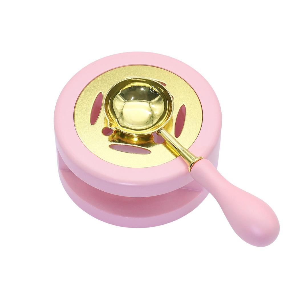 Wax Seal Melting Furnace Set with Handle & Spoon - Wooden Granule Furnace for Crafting