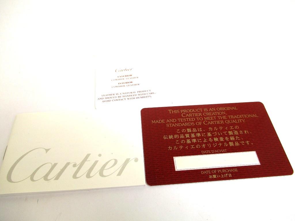 Authentieke Cartier Must de Cartier Bordeaux Leder Dubbelgevouwen Portemonnee #b079 Open doos