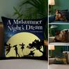 A M-Midsummer Nights Dream Pillow Case Sofa and Living Room Decorative Cushion Covers Dust-proof and Mite-proof Invisible Zipper