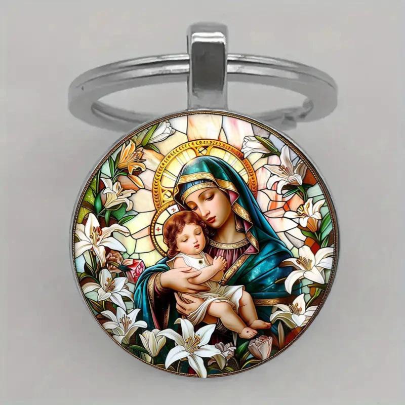 

Брелок-подвеска Badge Time Gemstone Cross Border Accessories Metal Keychain One Size