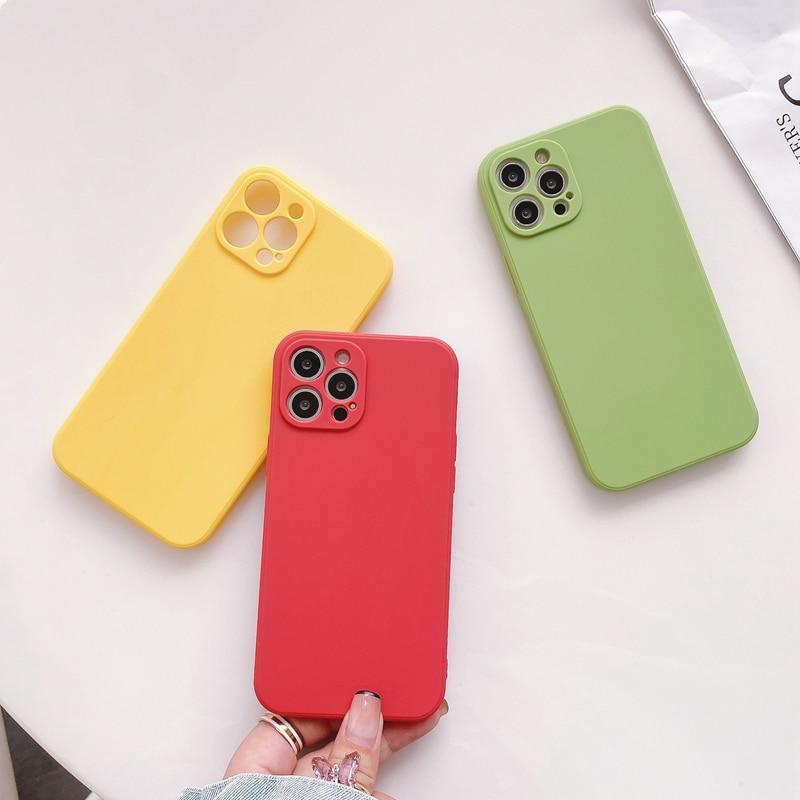 Buy Soft Candy Square Phone Case For iPhone 11 12 Pro Max XS X XR 7 8 6 ...