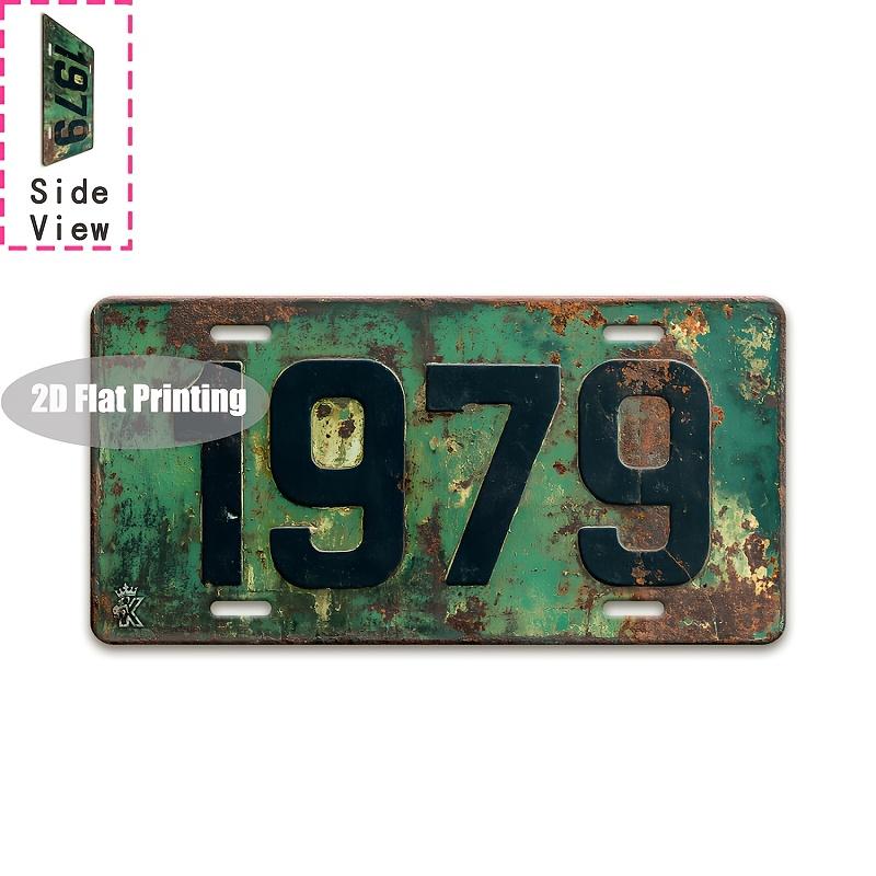 2D Flat - 1pc 2D Flat Poster - A Retro 1979 Logo, Size 29.97cm X 14.99cm, Pre-Drilled for Easy Wall Hanging. Ideal for Decorating Bars, Garages, Men'S