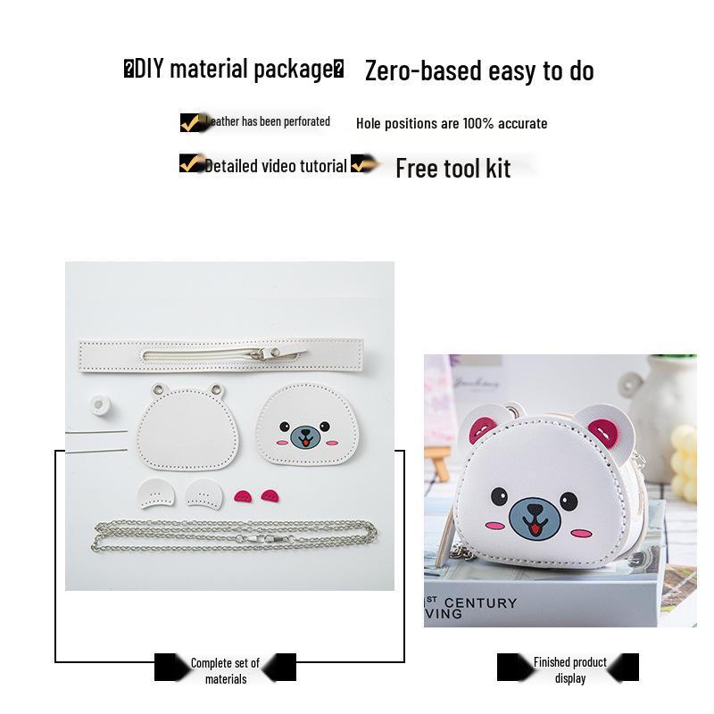 

Handmade Cartoon Bear Woven Bag: Perfect for Coins, Keys & Red Envelopes, Portable & Quick to Make in 20 Minutes