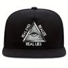Lightweight 1pc Unisex Adjustable Snapback Cap - "Real Eyes Realize Real Lies" Print Street Style Hip-Hop Hat - 100% Polyester H