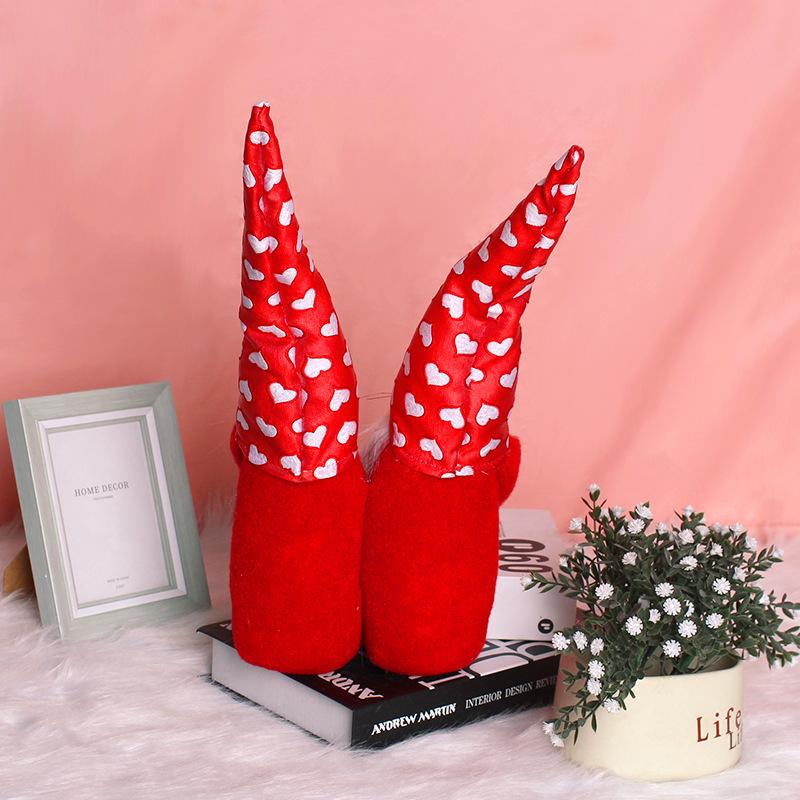 Creative Faceless Old Man Midget Rudolph Double Love Doll Ornament Valentine'S Day Gift Doll