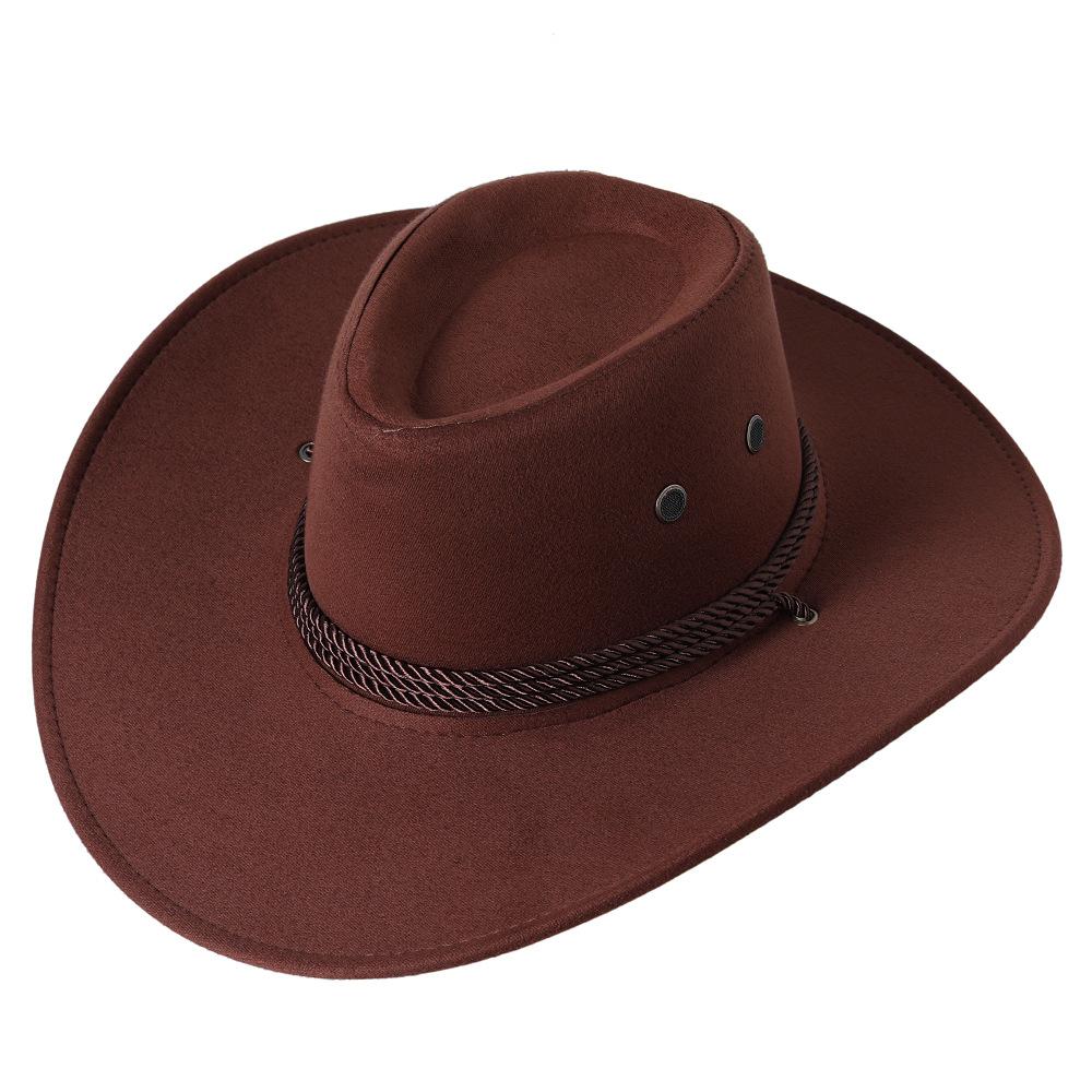 Artificial Suede Western Cowboy Hats Big-edge Gentleman Cowgirl Jazz Hat Outdoor Vacation Cap Party Cosplay Hat