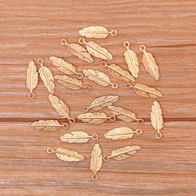 

50 шт. 5*15 мм подвески в виде листьев подходят для ювелирных изделий, подвески, подвески, поделки, ремесло ручной работы KC gold