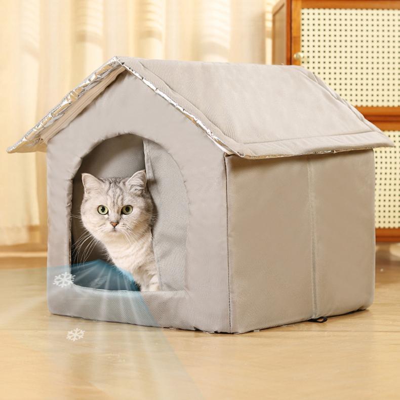 Casa rinfrescante per animali domestici con impacchi di ghiaccio, letto climatizzato chiuso per tutte le stagioni per gatti e cani di piccola taglia