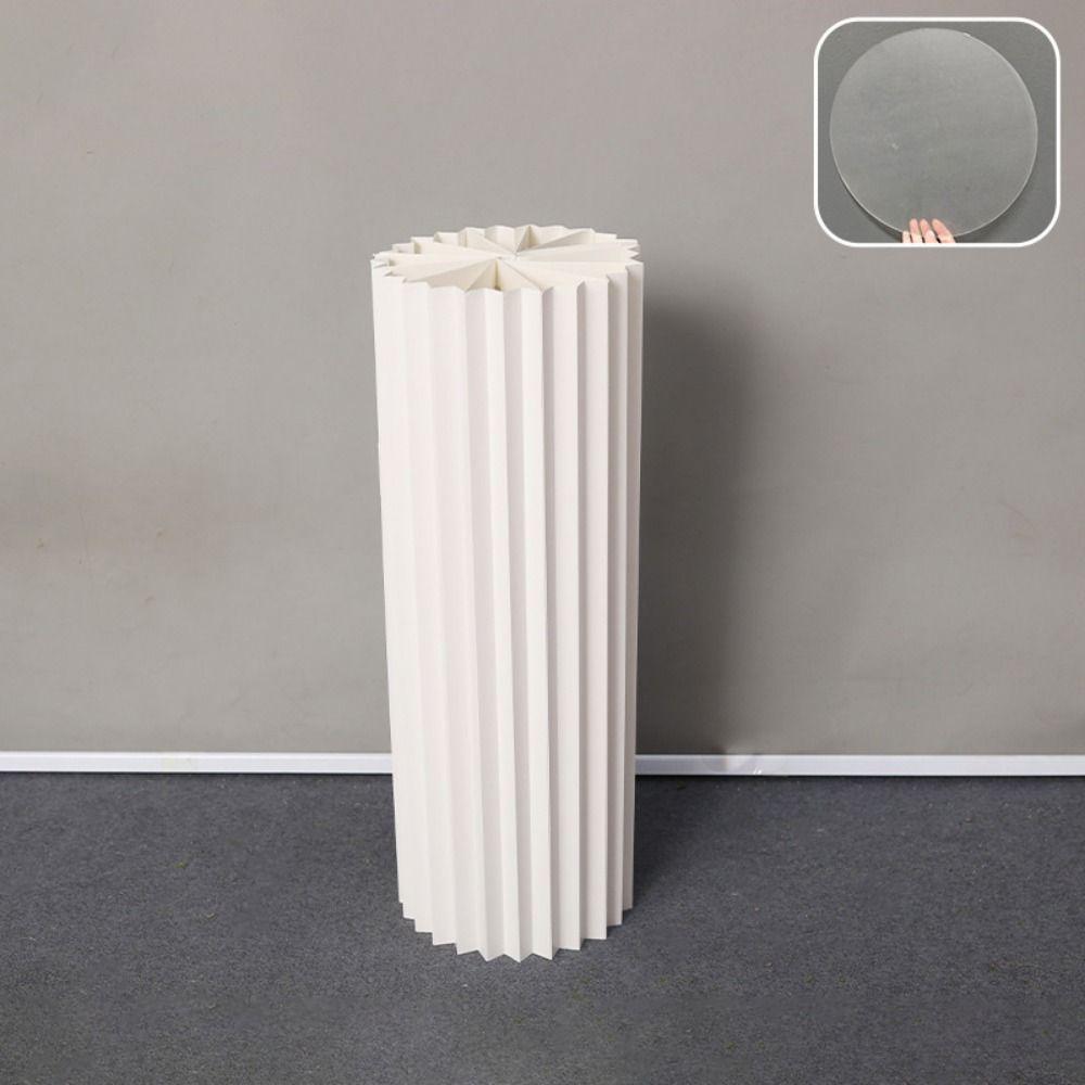 Multi-size Paper Folding Cylinder White Cake Stand Creative Dessert Table Stand  Wedding Decoration