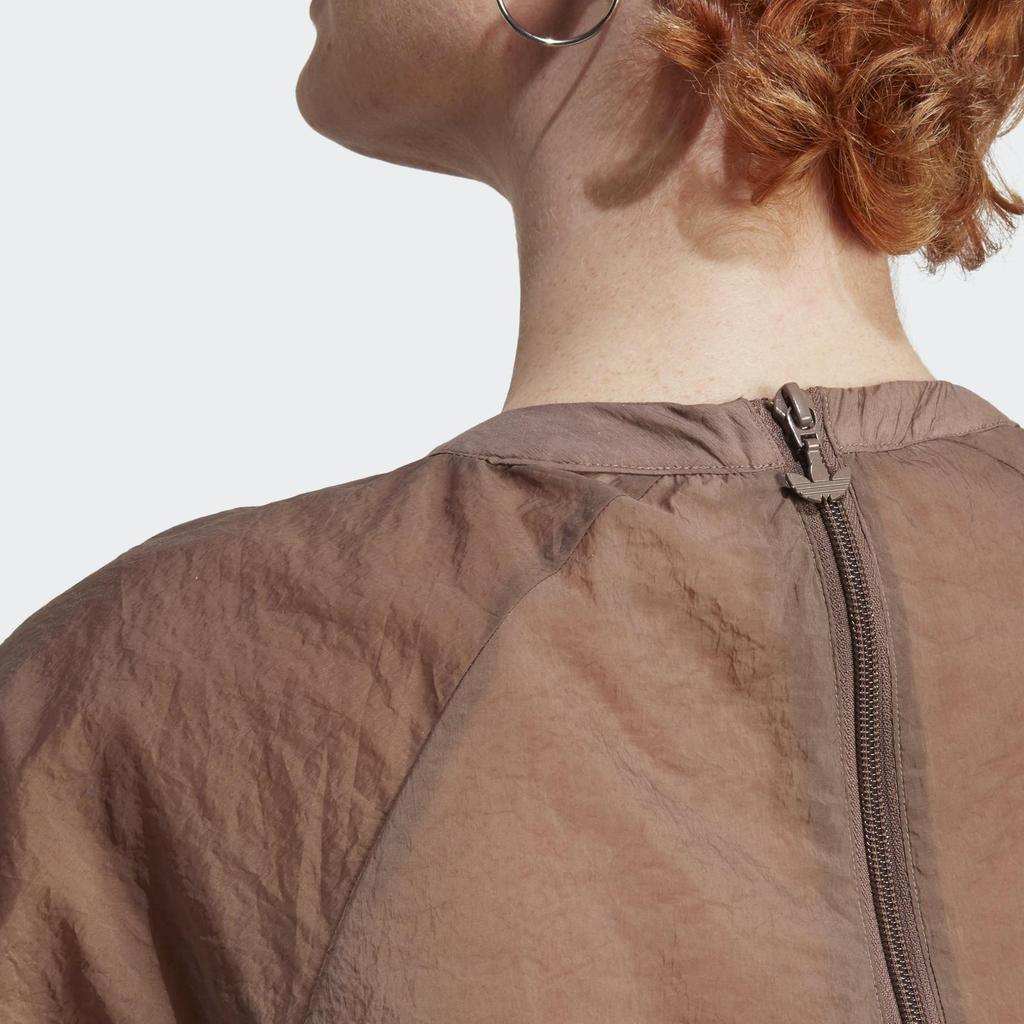 Adidas Originals Trefoil Logo Print Casual Round Neck Short Sleeve T-Shirt Women T-Shirts Brown IC7216