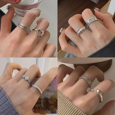 925 Sterling Silver Retro Hollow Heart Ring - Elegant, High-End, Fashionable, Open Design for Women