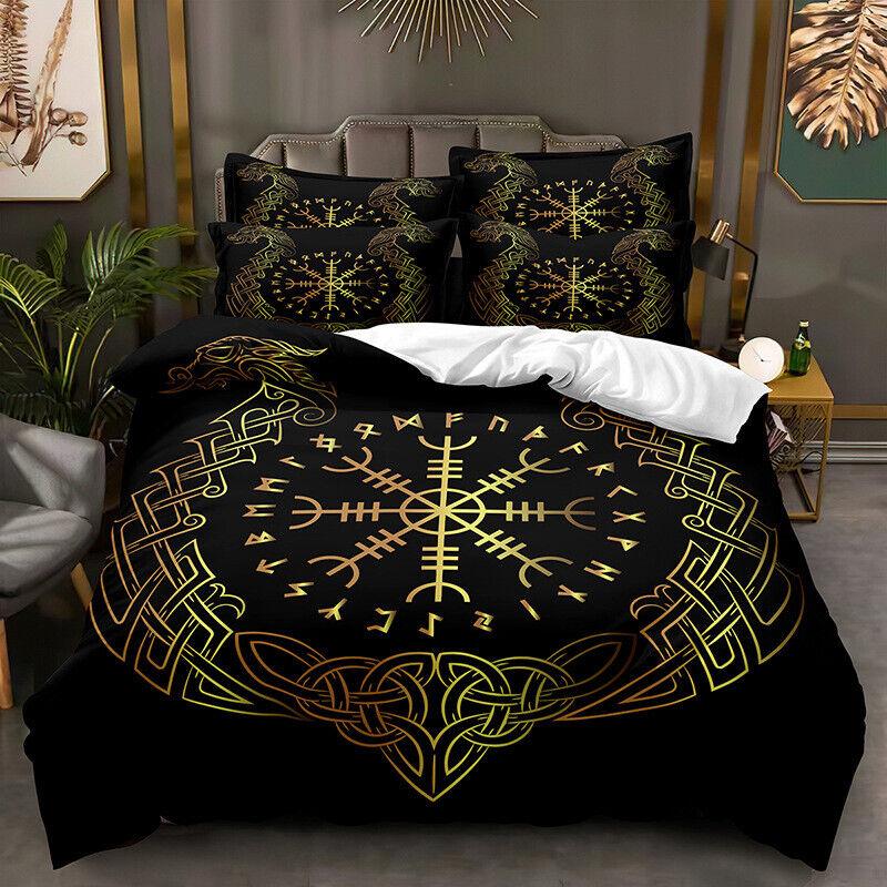 Viking Mythology 3D Duvet Cover Pillowcase Single Double King Bedding Set Gift