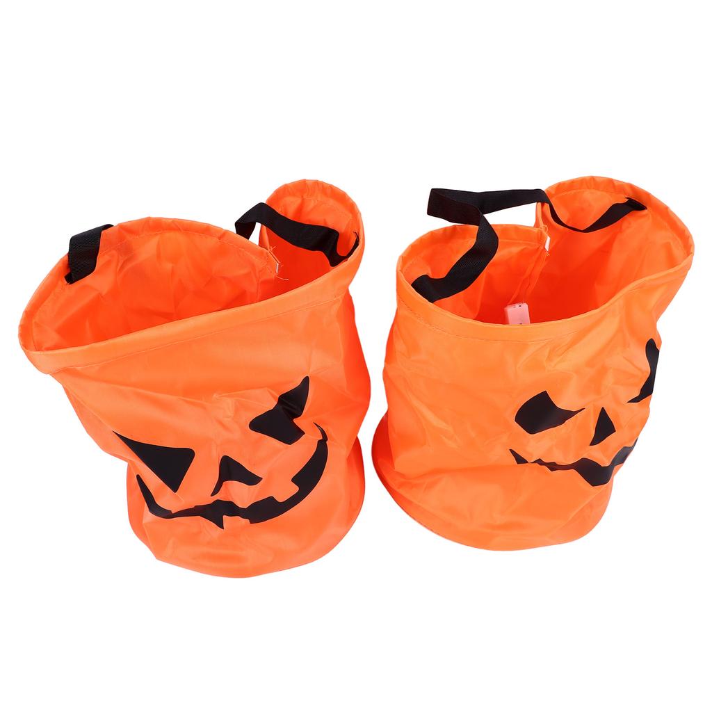 2PCS LED Light Halloween Candy Bag Handheld Light Up Trick Or Treat Party Bags for Halloween