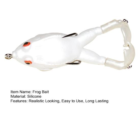 Artificial Lure Fishing Bait Realistic Looking Bright Colors 3D Eyes Compact Portable Topwater Frog Bait Fish Gear for Beginners