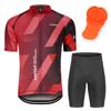 Men Breathable Quick Dry Comfortable Short Sleeve Jersey and Padded Shorts Cycling Clothing Set
