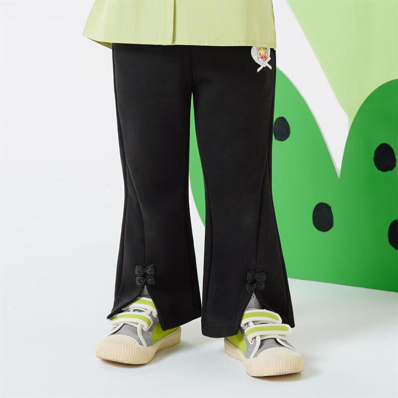 B.Duck Girls  Fashion Flare Pants with Slit Cuffs and Bow Detail 110cm