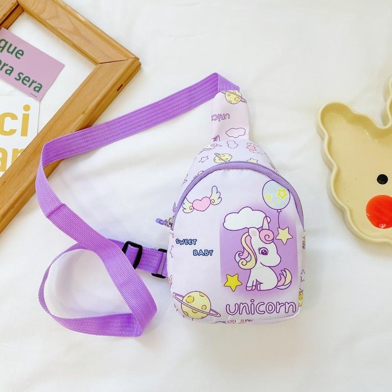 

Cute Unicorn Cartoon Children Crossbody Bag Printed Pattern Lightweight Daily светло-фиолетовый