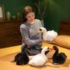 24cm Simulation Black and White Swan Plush Toys Cute Bird Stuffed Animal Doll For Lover's Gifts
