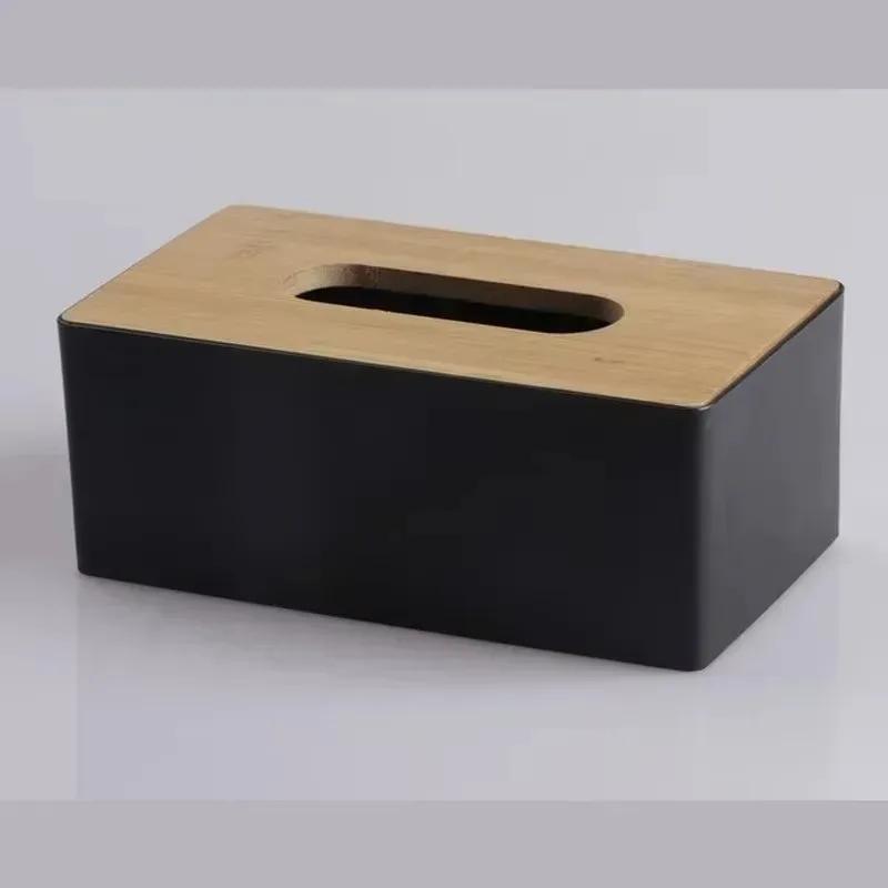 Creative Rectangular Tissue Box Hotels Guesthouses High-end Wooden Cover Paper Box Home Multifu Mobile Phone Storage Paper Boxs