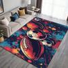 Sports Theme Area Rug with Basketball, Soccer, Football, Tennis Patterns, for Living Room, Bedroom, Kitchen Decor