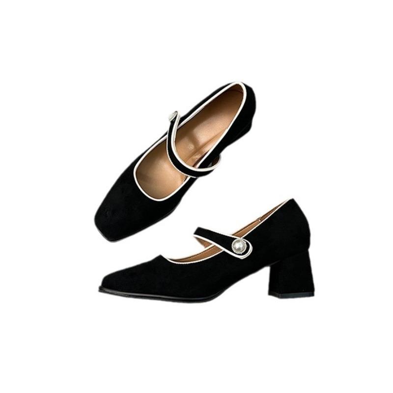 Hot Selling Women's Trendy 2025 New Style French Vintage Frosted Sandals Wide Track Single Shoes Comfortable Polyamide Sole Rubb