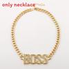 Fashionable Rhinestone Decorated Metal Letter Women Necklace For Fashion Enthusiasts