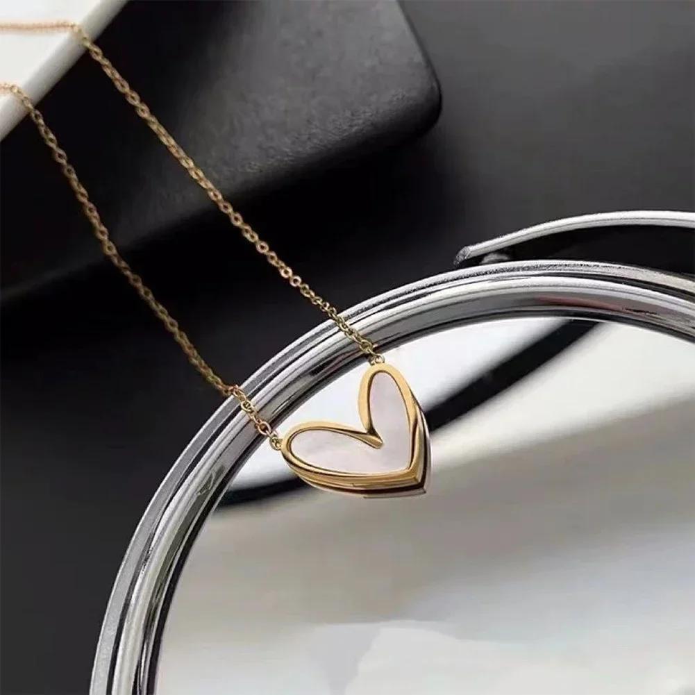 Collares Gold Plated Heart-shaped Pendant Necklace able Collar Chain Irregular Necklace Women Simple Jewelry