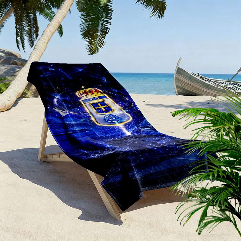 Asciugamano da Spiaggia Stampa Real Oviedo, Asciugamano Grande Morbido Asciugatura Rapida per Spiaggia Campeggio Nuoto