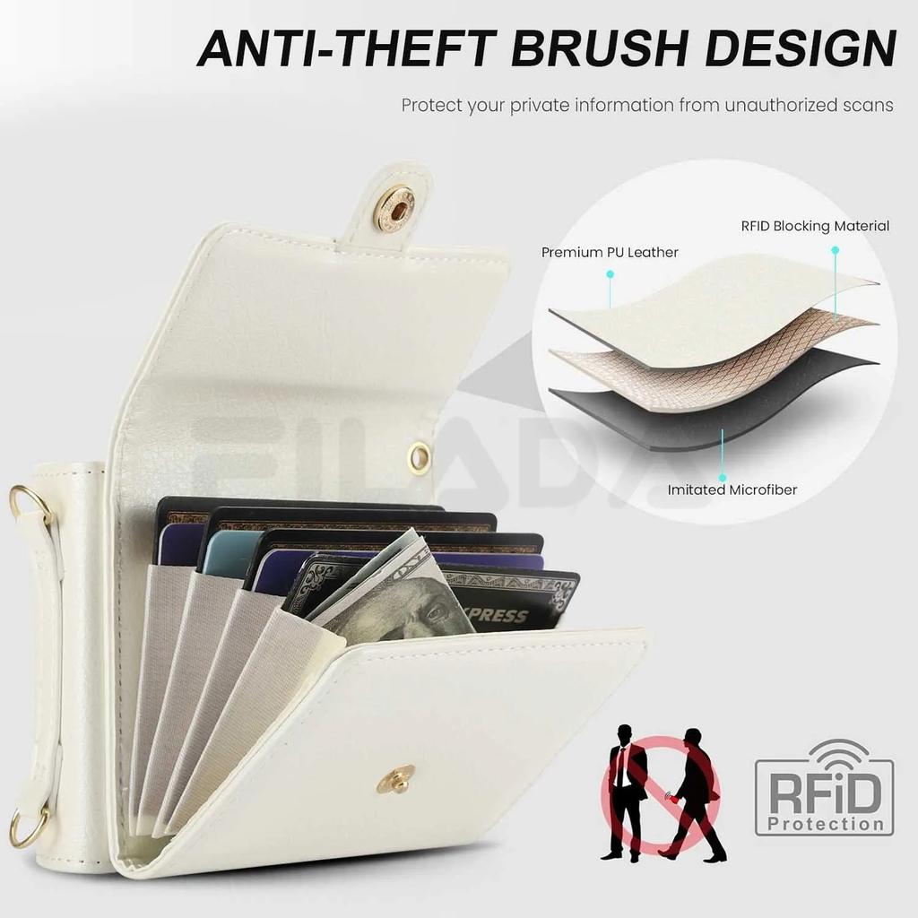 Mehrfarbiges mattes schlichtes Leder Multifunktionale Kartenhülle für Motorola Razr 40 Ultra Hülle mit Schlüsselband Stoßfeste Hülle Zubehör