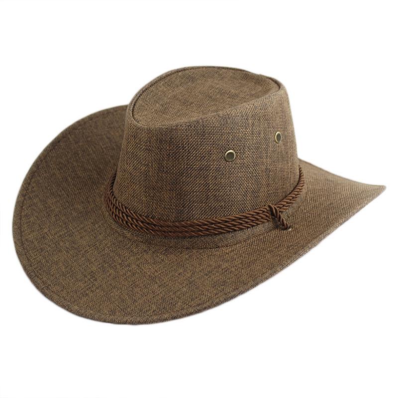 Men's Imitation Suede Western Cowboy Hat for Outdoor Camping & Hiking