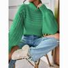 Maglioni a collo alto a maniche lunghe con stampa tinta unita, casual, autunno inverno, da donna