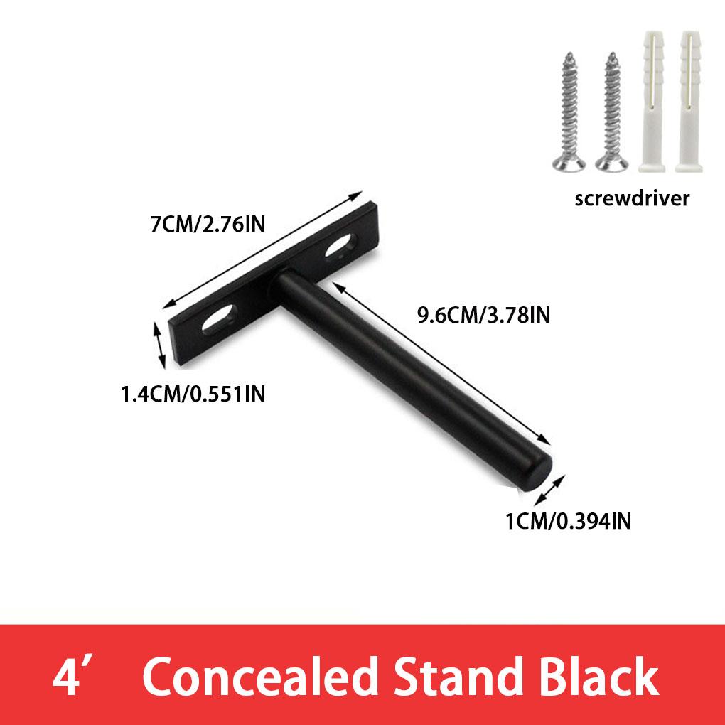 4 Stück Metall Schwarz Matt Robuste Schweberegalhalterungen Für Holzregale Set von 4 Schweberegale