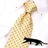 [Dress Code 101] A Must-have for Cat Lovers A Two-piece Set of a Cat-themed Tie and Tie Clip, Complete with a Box. A Fun and Stylish Gift for Men.