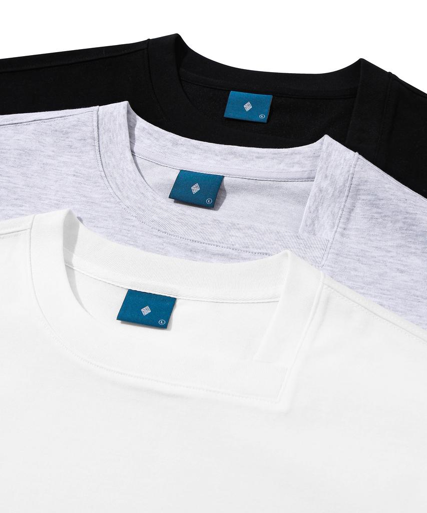 DIAMOND LAYLA Curved Neck Logo Short Sleeve T-Shirt T75 Black