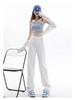Spring/Summer White Straight-Leg Jeans for Tall Women: Loose, Slimming, Floor-Length Wide-Leg Pants