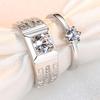 2pcs Couple 925 Sterling Silver Rings Sparkly Zircon for Women and Men Superior Luxury Wedding Jewelry Anniversary Gift