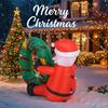 3.28FT LED Light Xmas Inflatable Santa swimming circle Toys Yard Lawn Party Decoration Home Ornaments Supplies Christmas Gifts