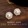 Medieval Retro Pearl Stud Earrings French Court Style Earrings Literary Light Luxury Earrings Women