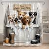 Funny Bathing Dogs Shower Curtains Cactus Floral Cute Pet Animals Kids Bath Curtain Polyester Home Bathroom Decor With Hooks