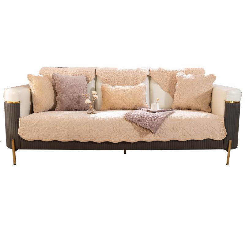 Sofa Cushion Four Seasons Universal Non-Slip Cushion Nordic Simple High-End Solid Wood Winter Cover Backrest Towel Cover Cloth