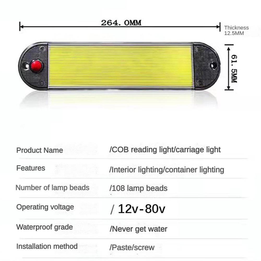 COB Auto Leseleuchten Universal Auto LKW Innenraum Dom Leseleuchte Hohe Helligkeit Kabine Dachpaneelleuchte 12V24V