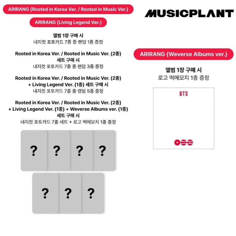 BTS – ARIRANG (PRE-ORDER) | 4-Version Full Set + Store Benefit | Release 2026-03-20