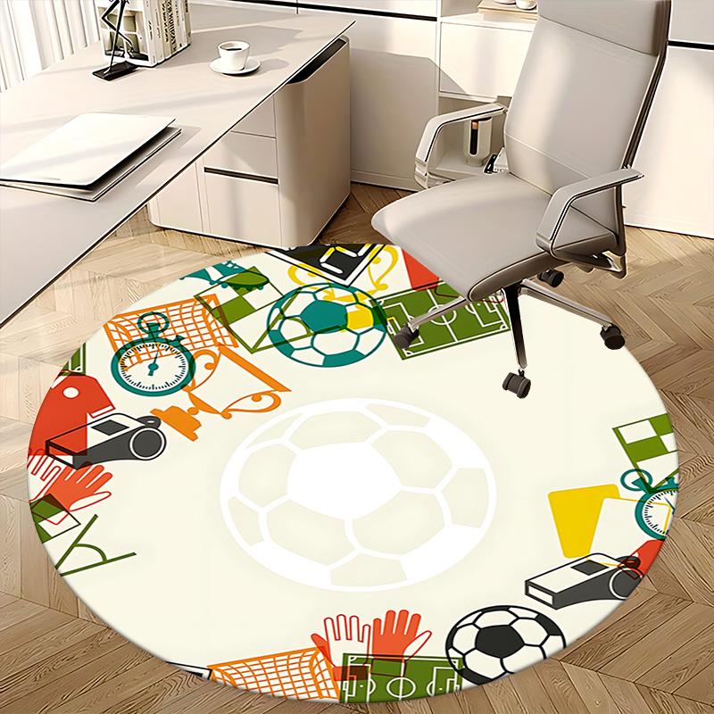 Chair Mat: Colorful Soccer Ball Design Office Carpet Chair Mats for Home Decor, Office Use, Living Room, Bedroom, Gift Idea1118020a
