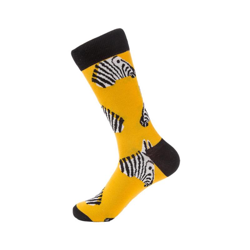 Men Socks Cotton Crew Socks Cartoon Animal Dog Pattern Socks Novelty For Christmas Gift