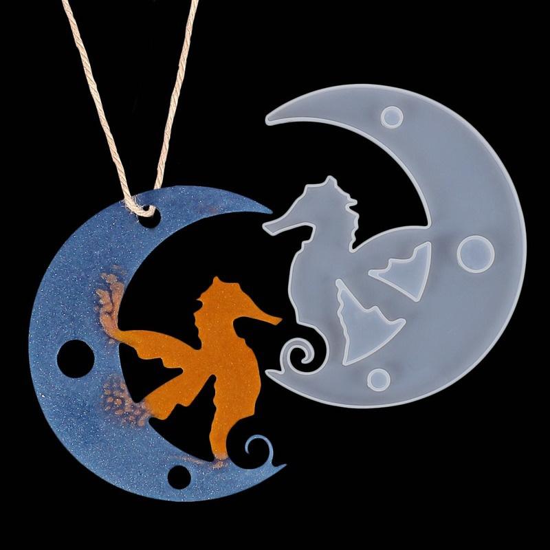 

Кристалл Капля Гелевая Луна Форма DIY Кролик Дельфин Гиппокамп Олень Кошка Луна Подвеска Силиконовая Зеркальная Форма 513