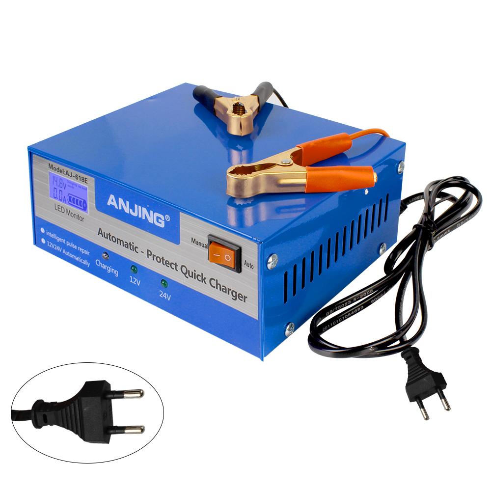 24V 12V Battery Charger Automatic Smart Pulse Repair EU US Plug 110V-250V 200AH Vehicles Lead Acid Battery Truck Car Accessories