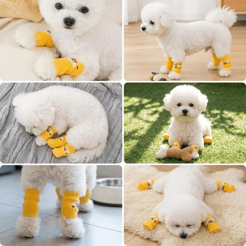 4pcs Non Slip Pet Socks Stretchy Pet Joint Sleeve Easy On Off Dog Leg Sleeve  Home Indoor Use