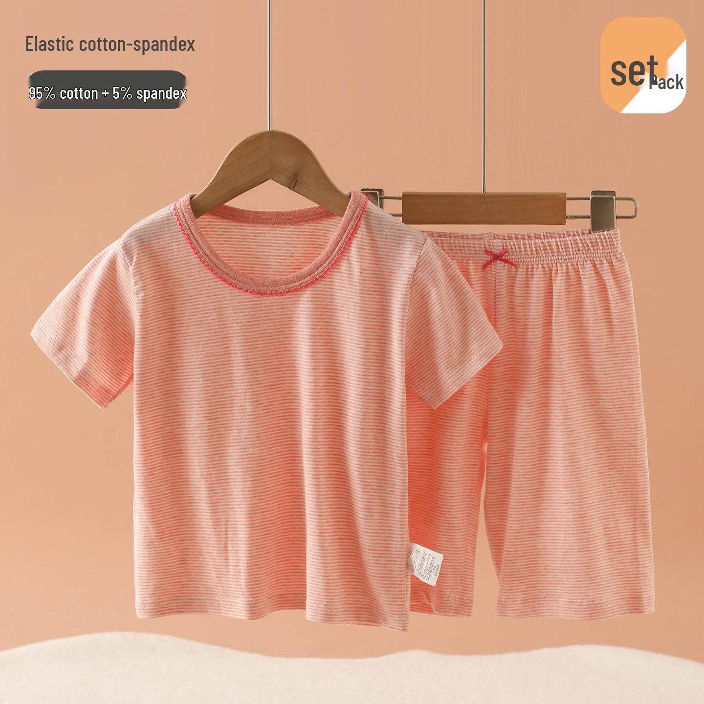 Summer Cartoon Cotton Pajamas Set: Baby Girl T-shirt and Shorts 2-piece 90 cm
