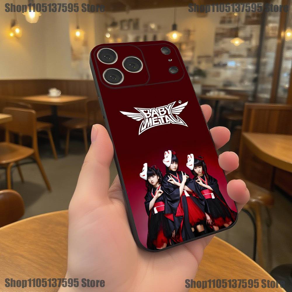 B- BABYMETAL R-Rock Band Phone Case For iPhone 17,16,15,14,13,12,11,Pro,XS,Max,XR,Plus,E,SE4,Mini Black Soft Cover