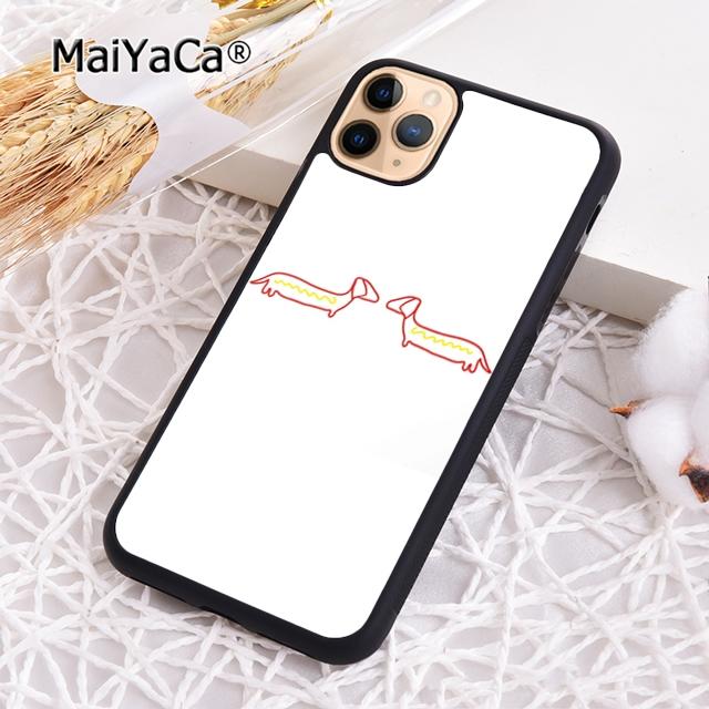 

MaiYaCa Dachshund Sausage Dog Lover heartbeat Phone Case For iPhone 17 Air 16 pro max 15 14 plus 12 13 Cover coque iPhone 15pro max